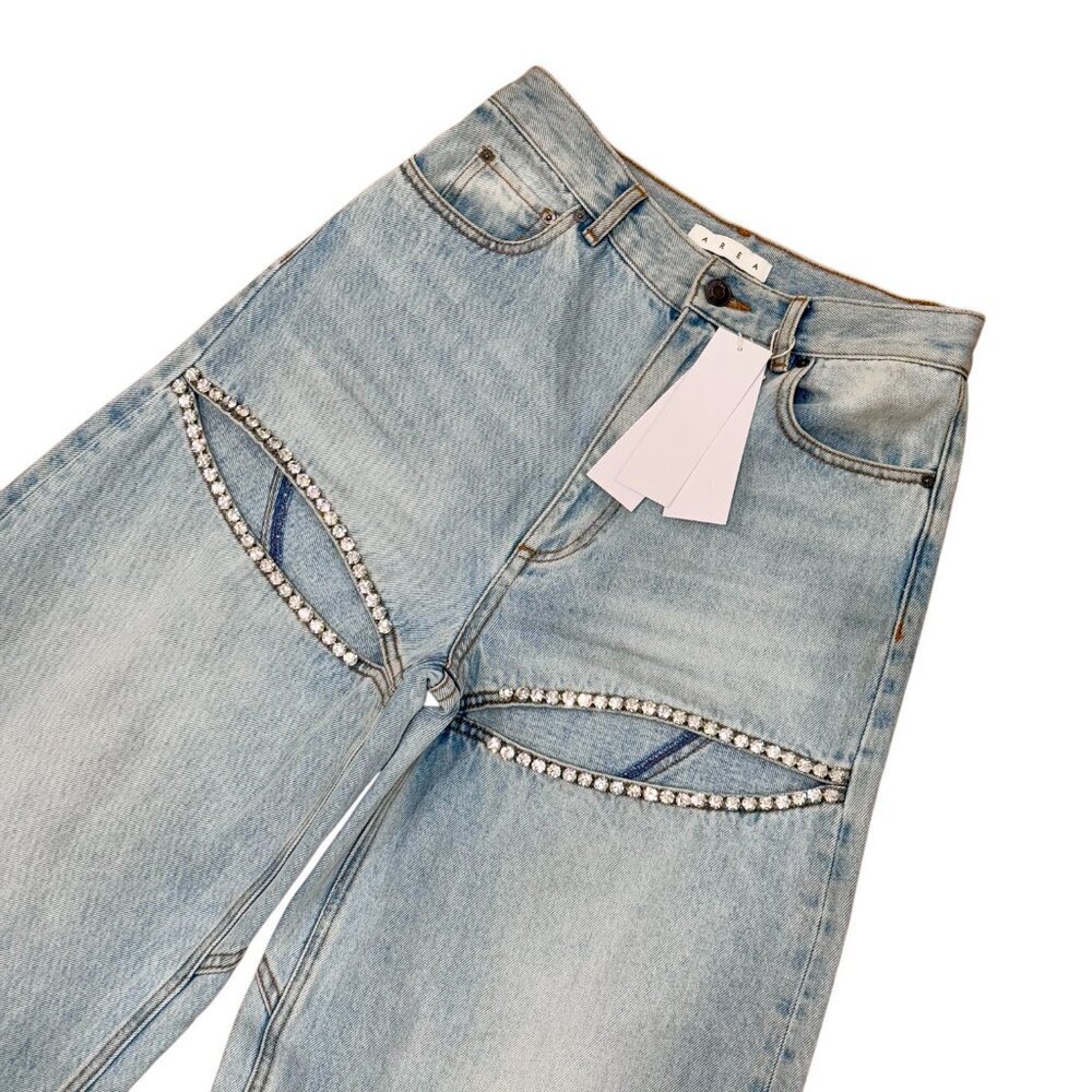 AREA wide-leg crystal jeans - Picture 12 of 14